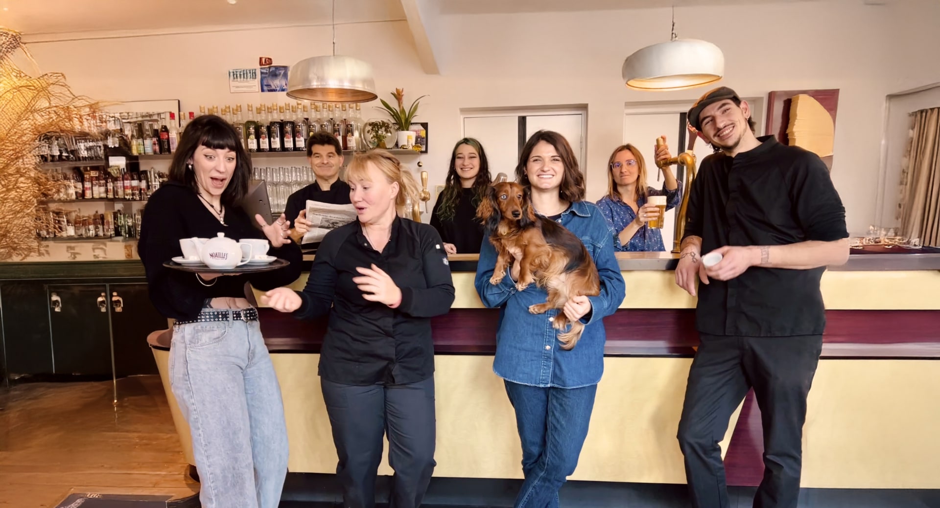 L'équipe de l'hôtel et du restaurant Pantoufle à Marsanne